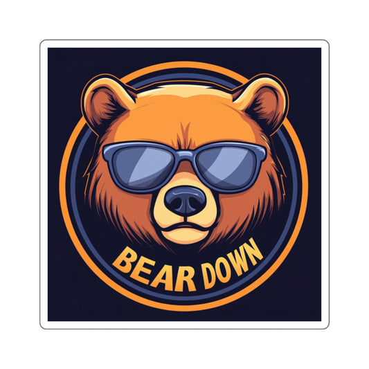 Bear Down Sunglasses Sticker Printify