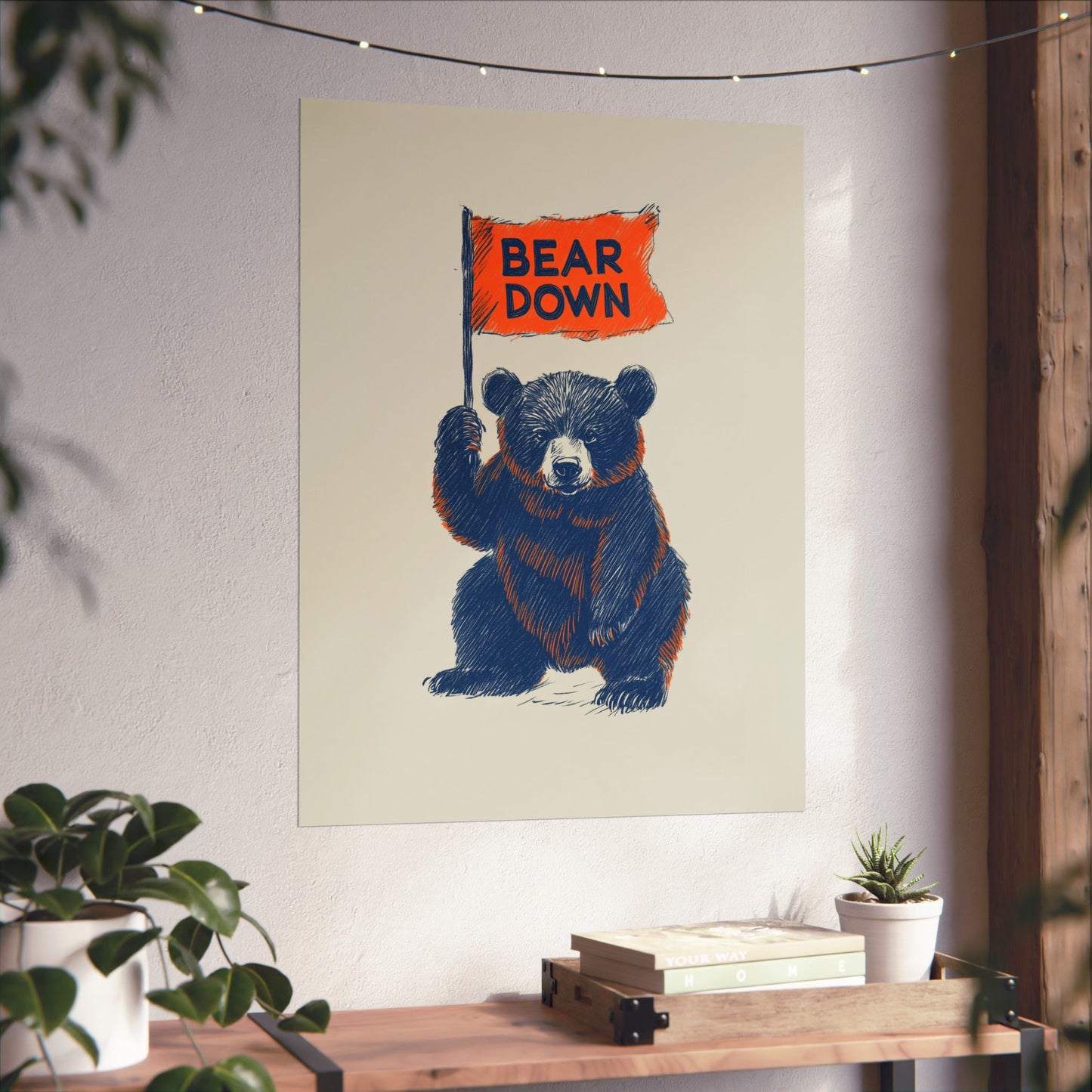 Bear Down Vintage Flag Poster