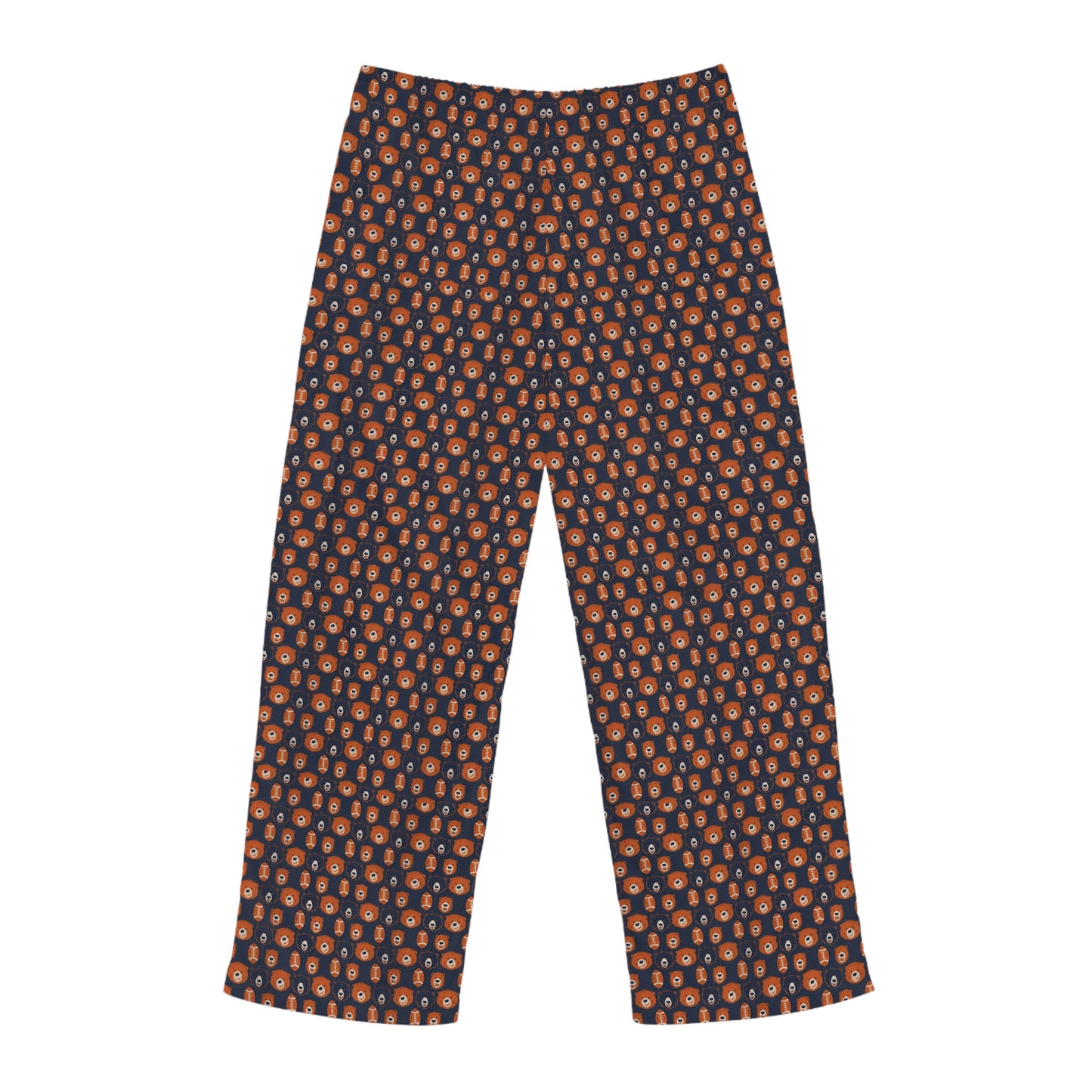 Chicago Bears Pajama Pants - Men's Sleepwear - Bears & Footballs Pattern - Jersey Knit