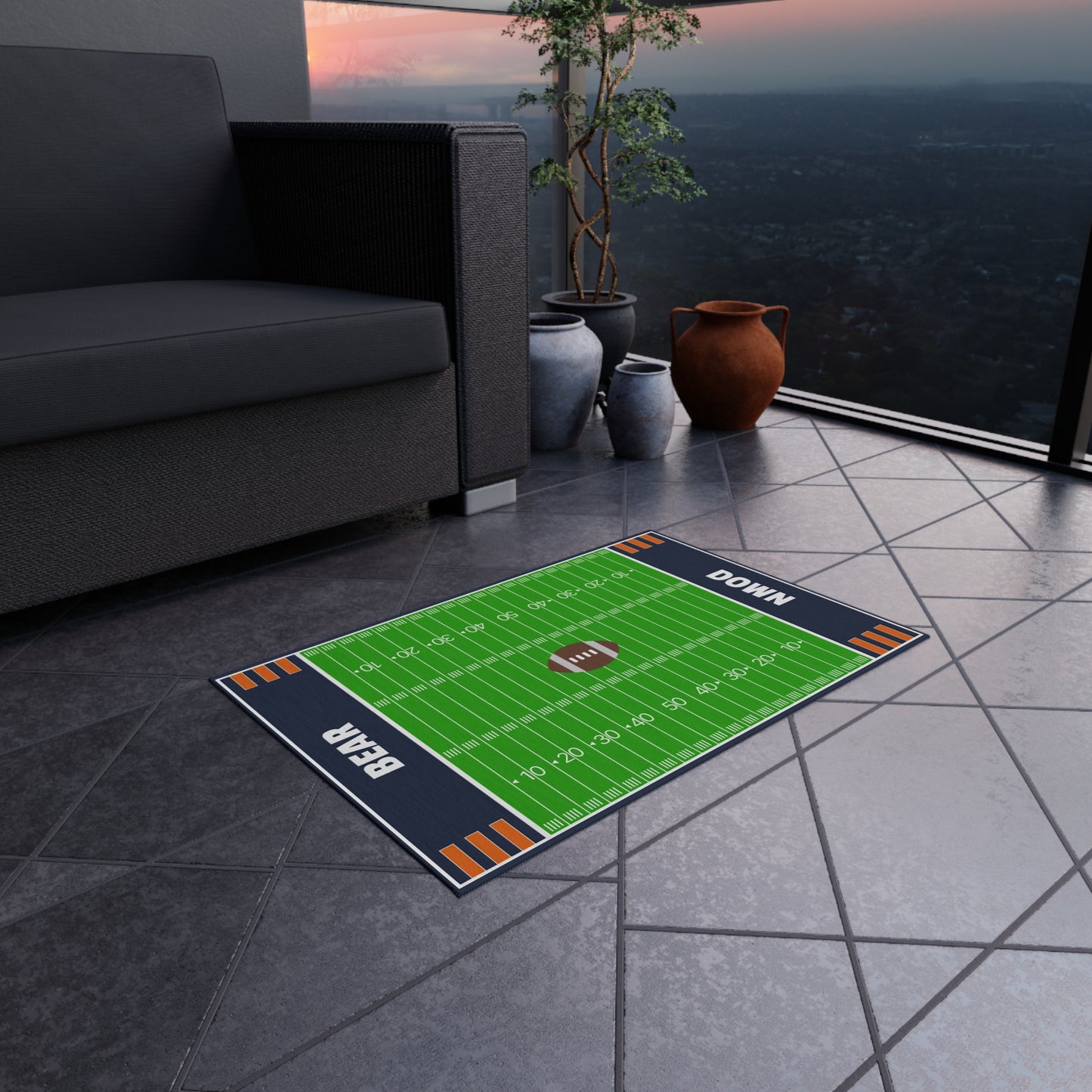 Chicago Bears Football Field Rug - Bear Down Carpet