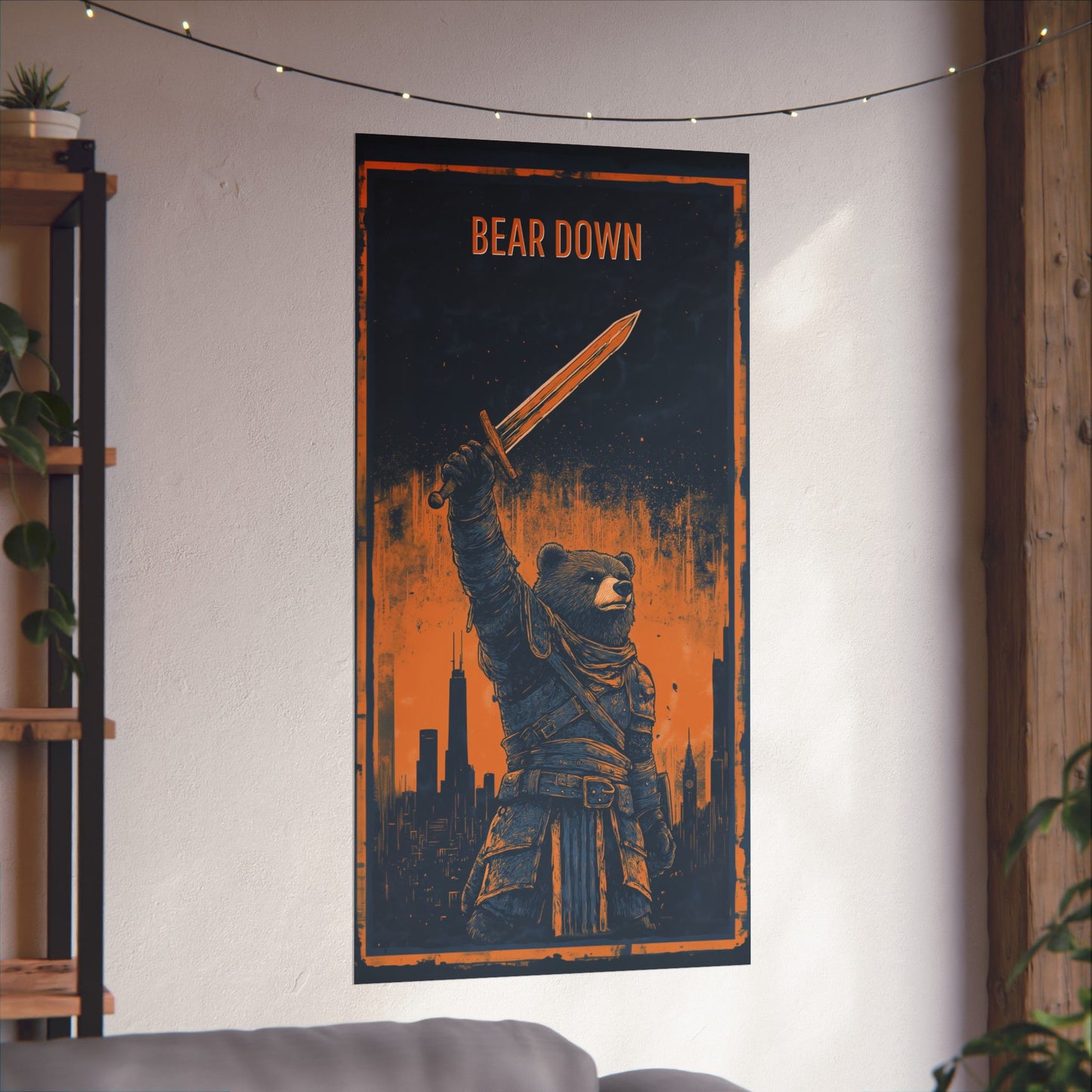 Bear Down Warrior Poster - Chicago Bears Themed Poster