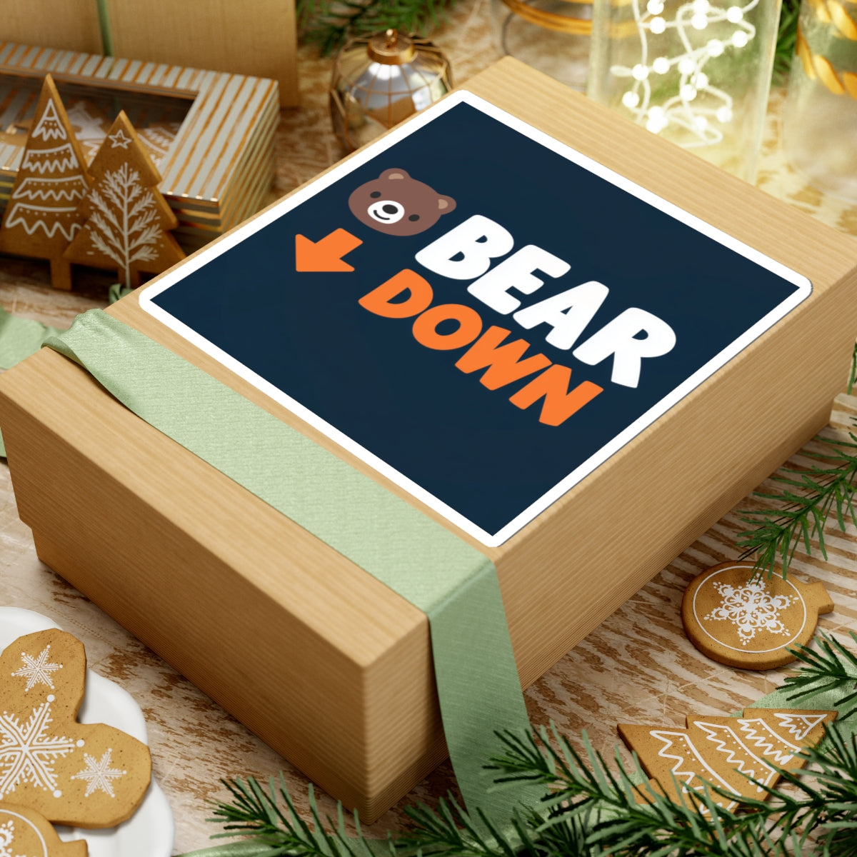 Bear Down Emoji Sticker Printify