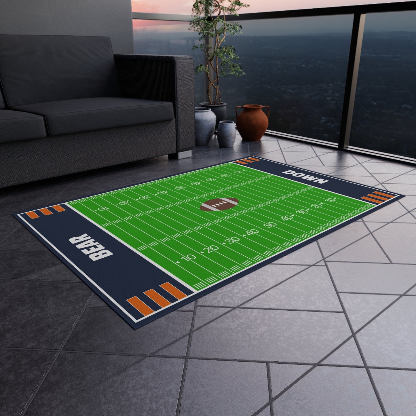 Chicago Bears Football Field Rug - Bear Down Carpet