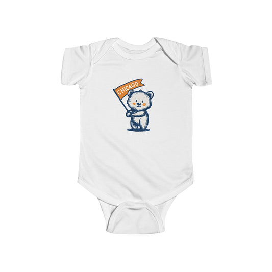 Chicago Flag Bear Infant Bodysuit