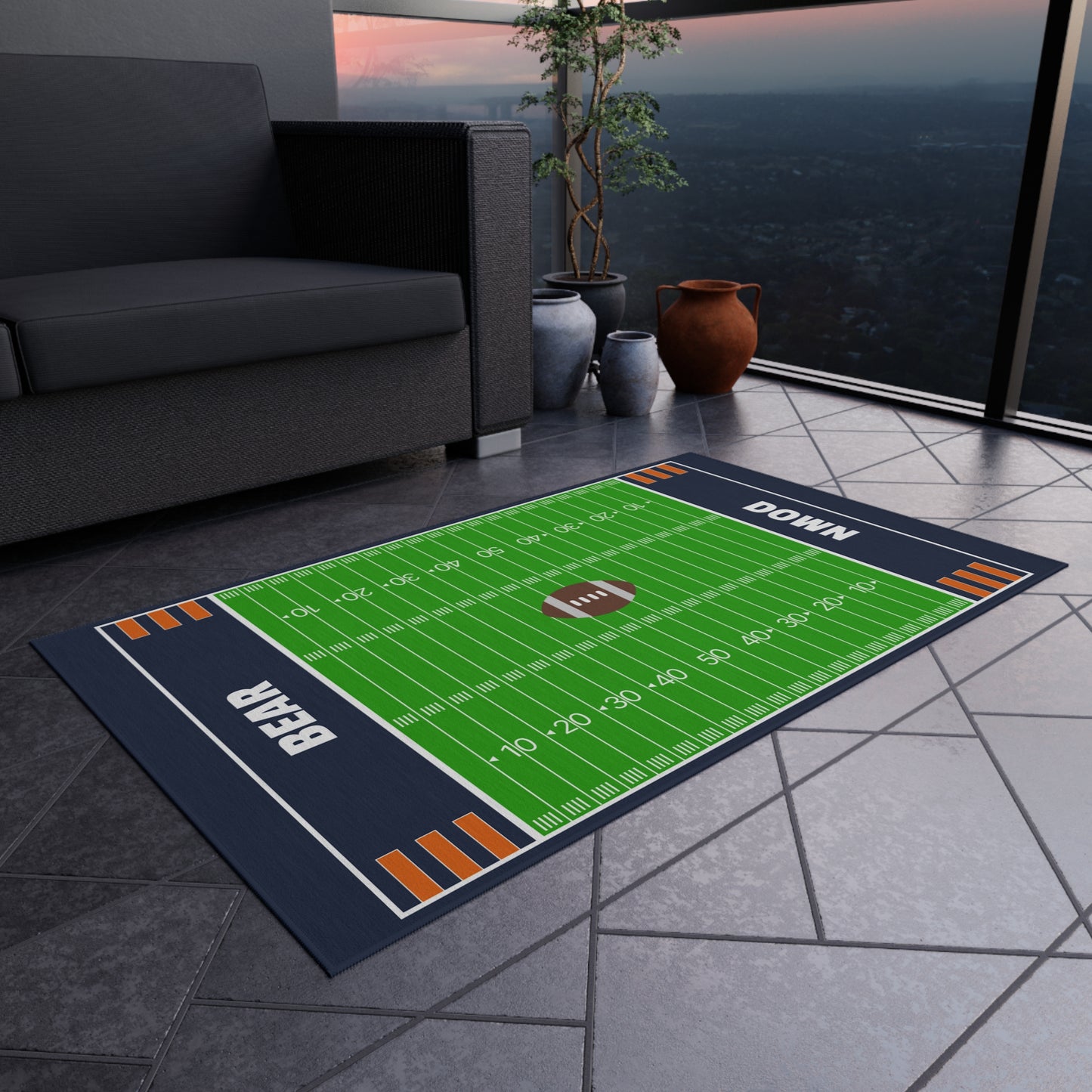 Chicago Bears Football Field Rug - Bear Down Carpet