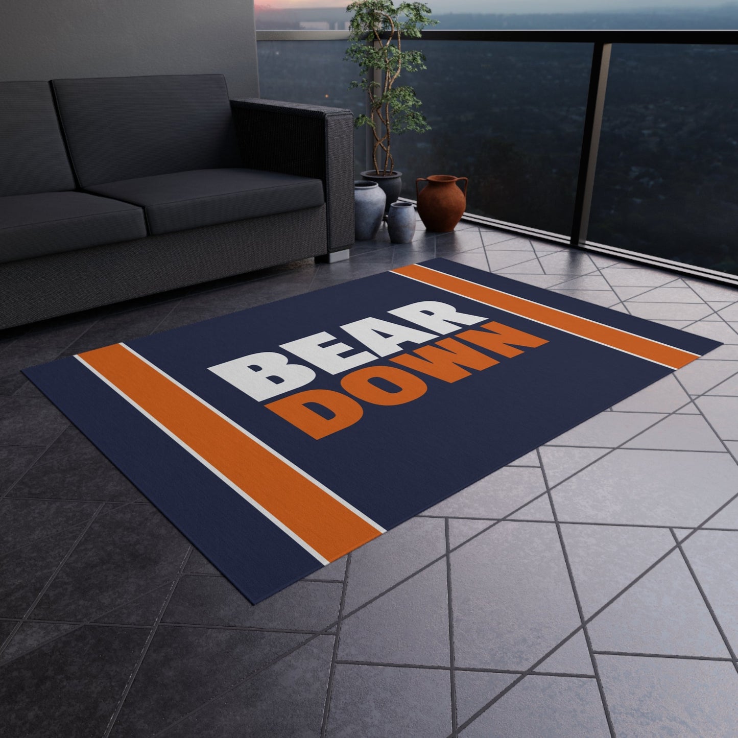 Bear Down Tailgating Outdoor Rug Printify