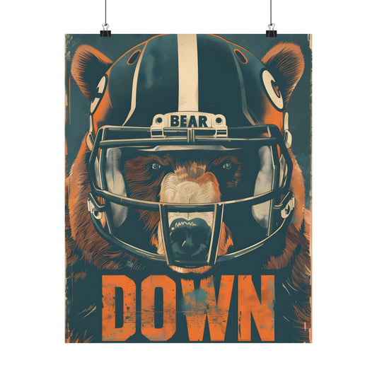 Bear Down Football Helmet Poster