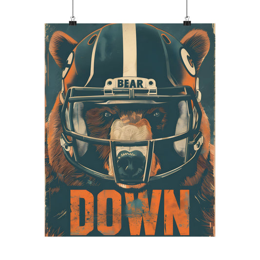 Bear Down Football Helmet Poster Printify