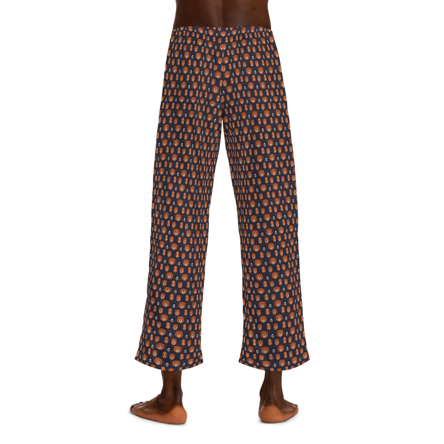 Chicago Bears Pajama Pants - Men's Sleepwear - Bears & Footballs Pattern - Jersey Knit