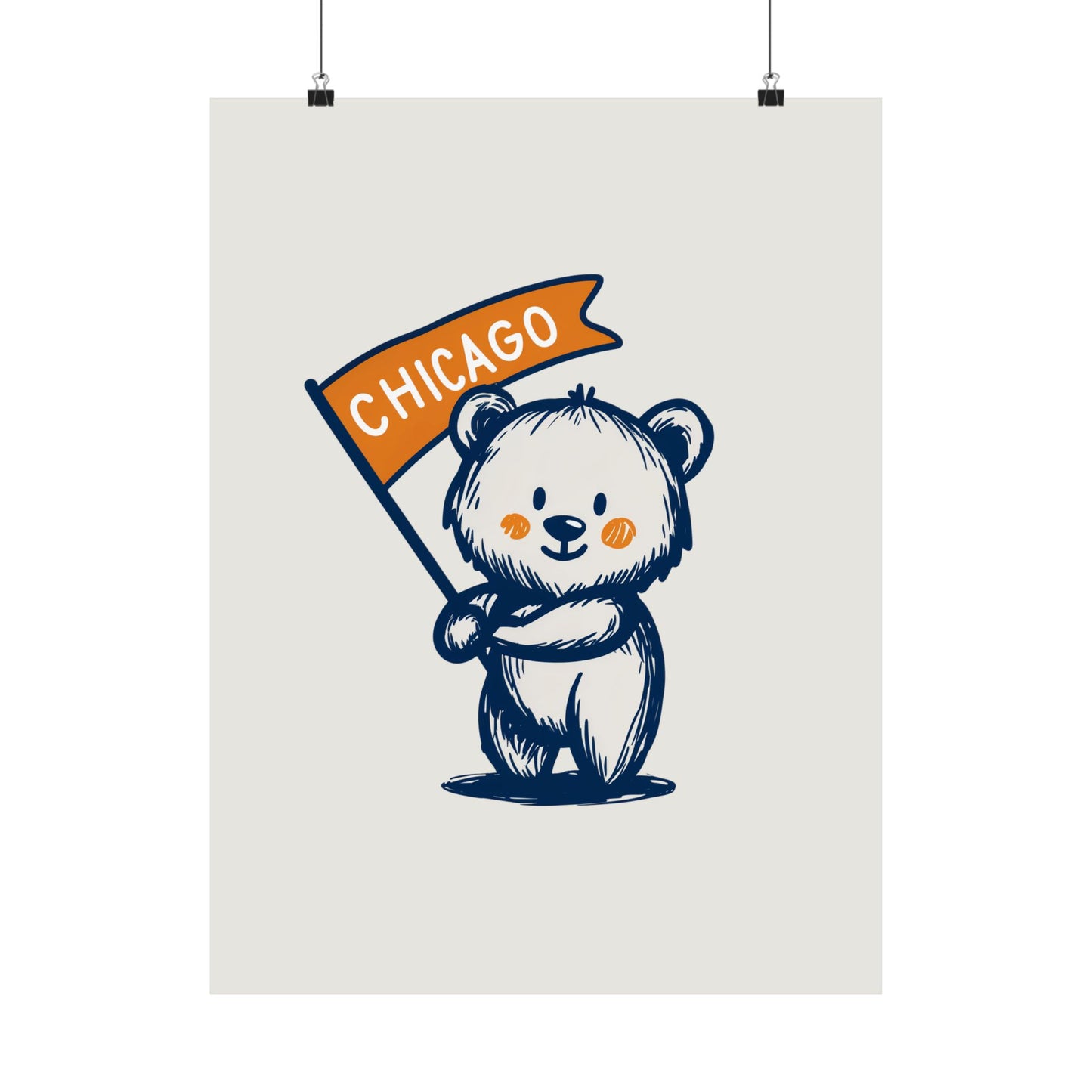Chicago Flag Bear Poster