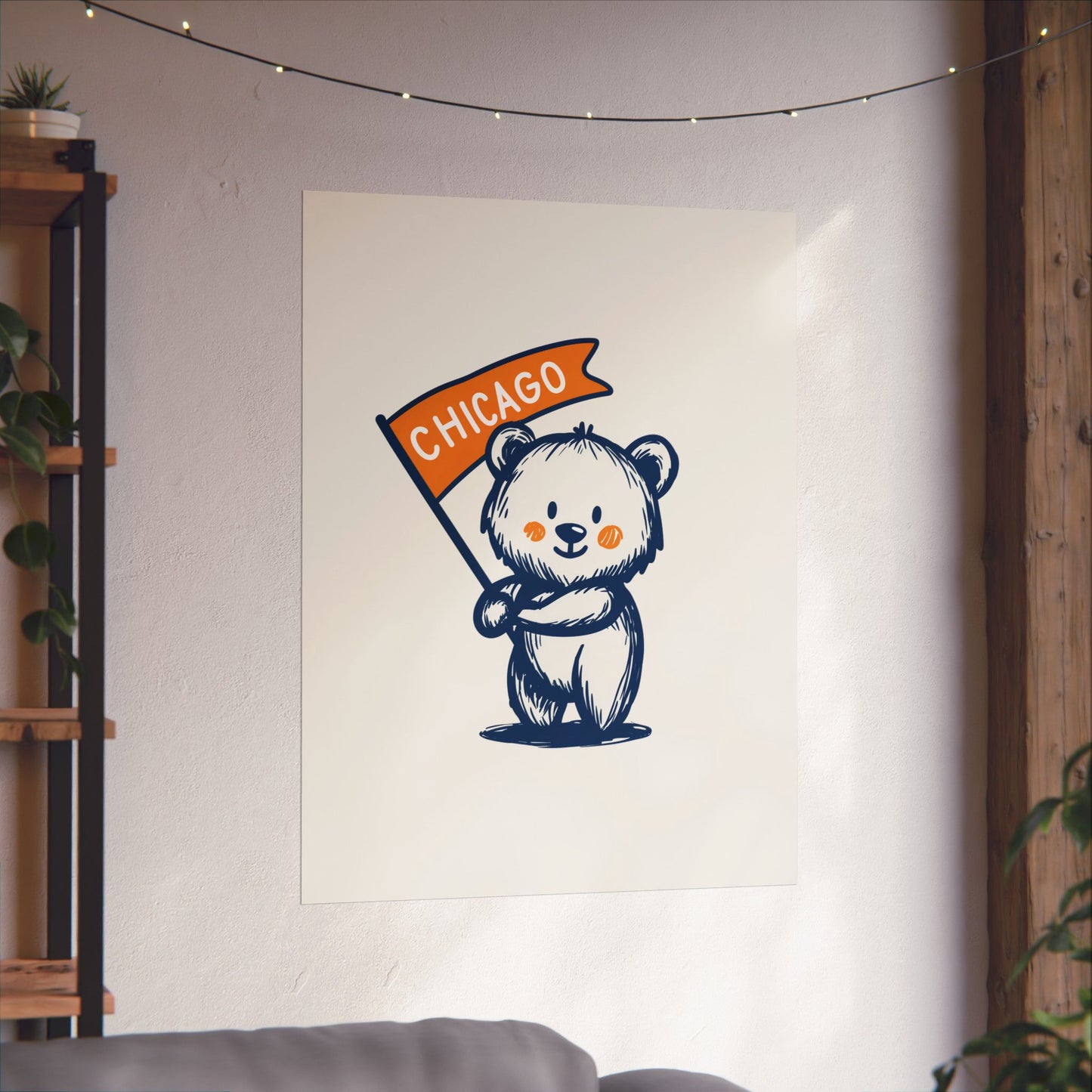 Chicago Flag Bear Poster