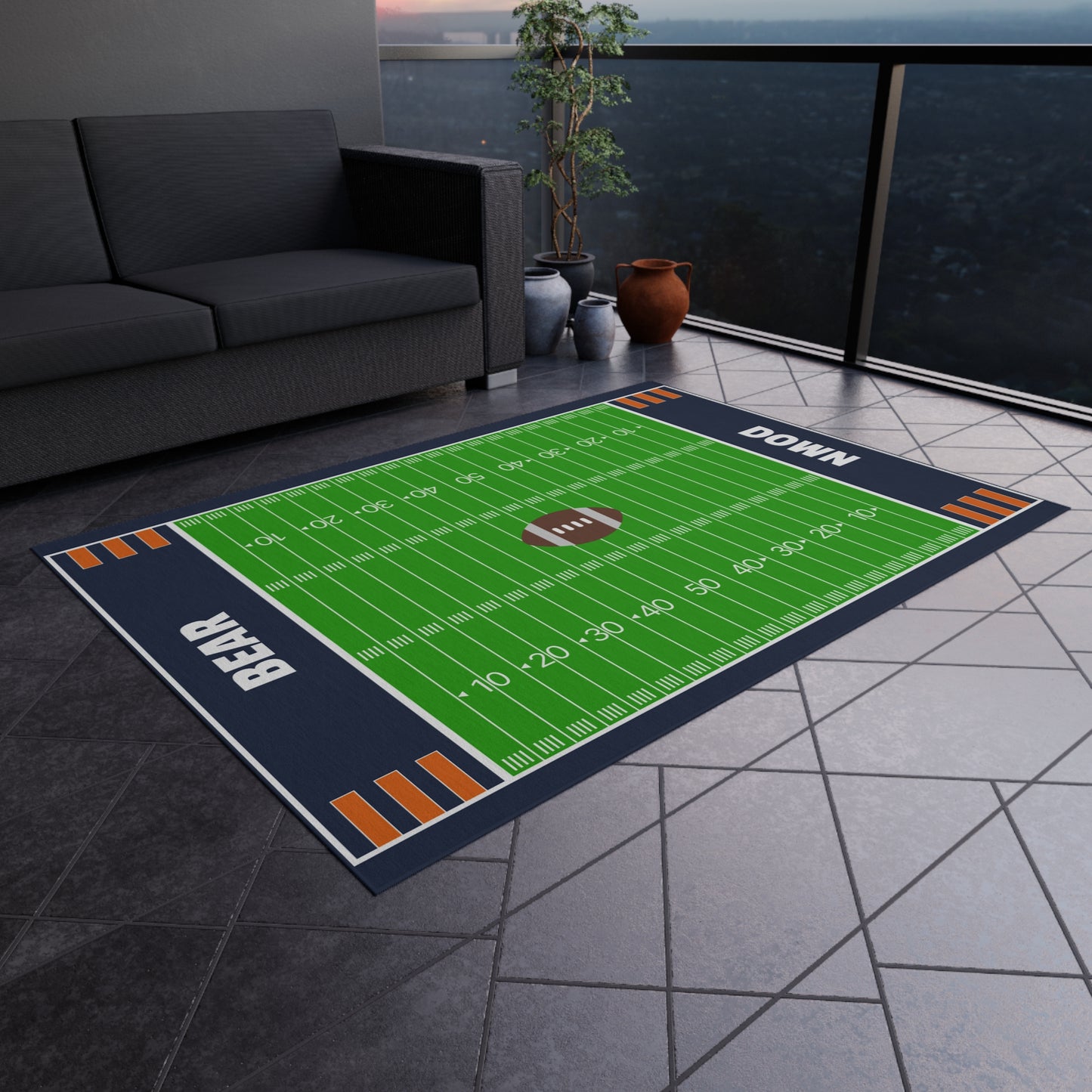 Chicago Bears Football Field Rug - Bear Down Carpet