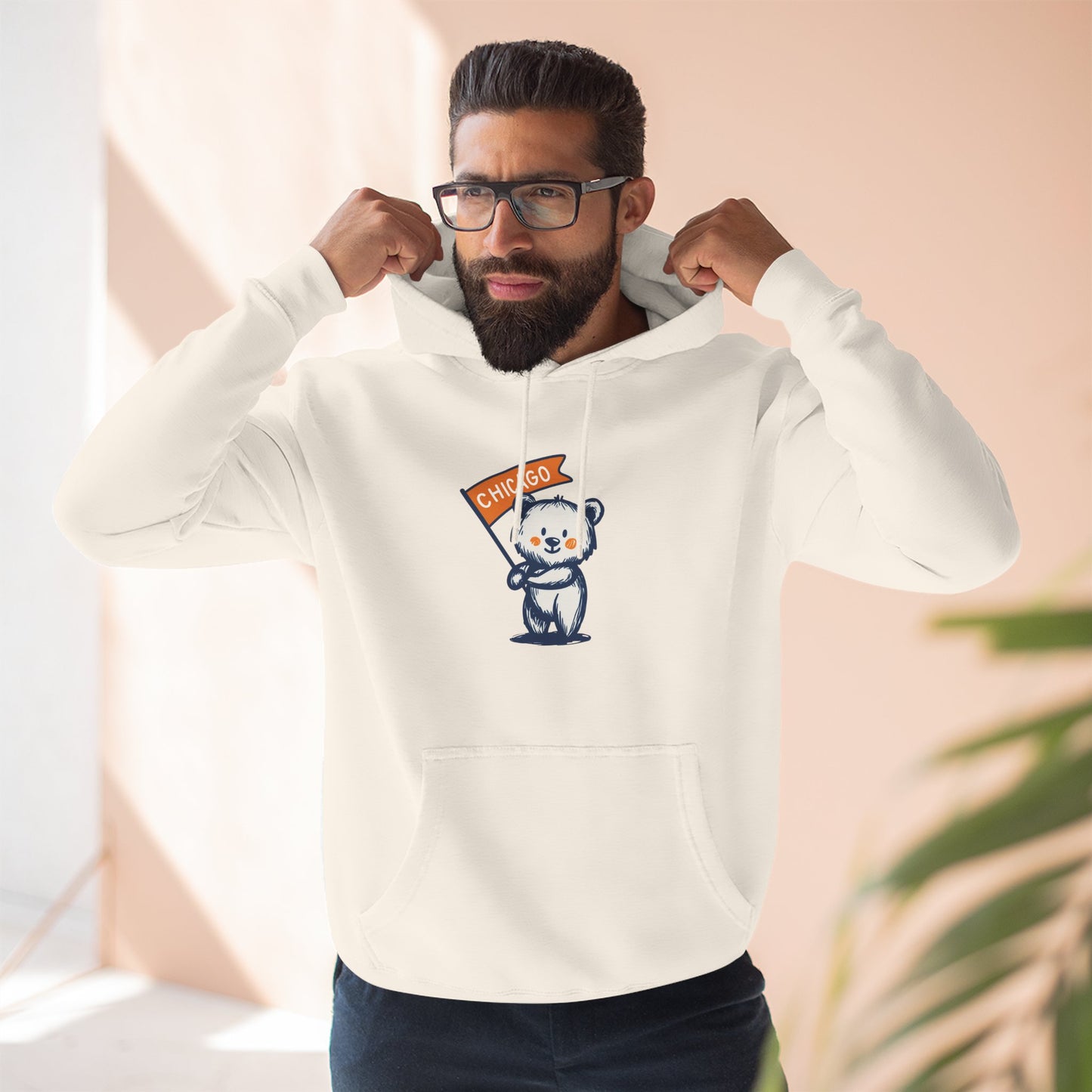 Chicago Flag Bear Hoodie