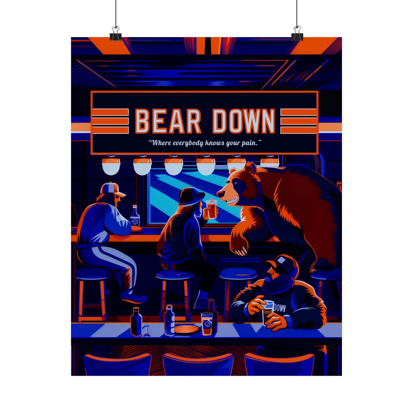 Bear Down Bar Poster