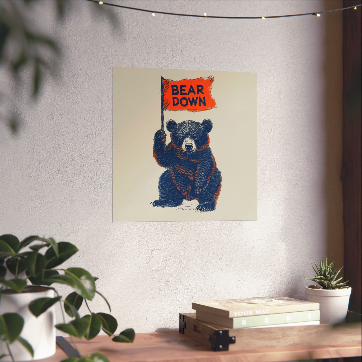 Bear Down Vintage Flag Poster