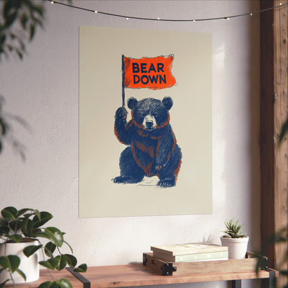 Bear Down Vintage Flag Poster