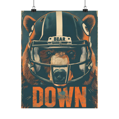 Bear Down Football Helmet Poster