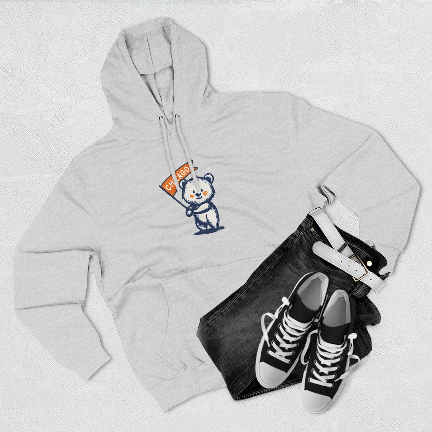 Chicago Flag Bear Hoodie