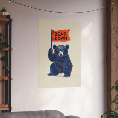 Bear Down Vintage Flag Poster
