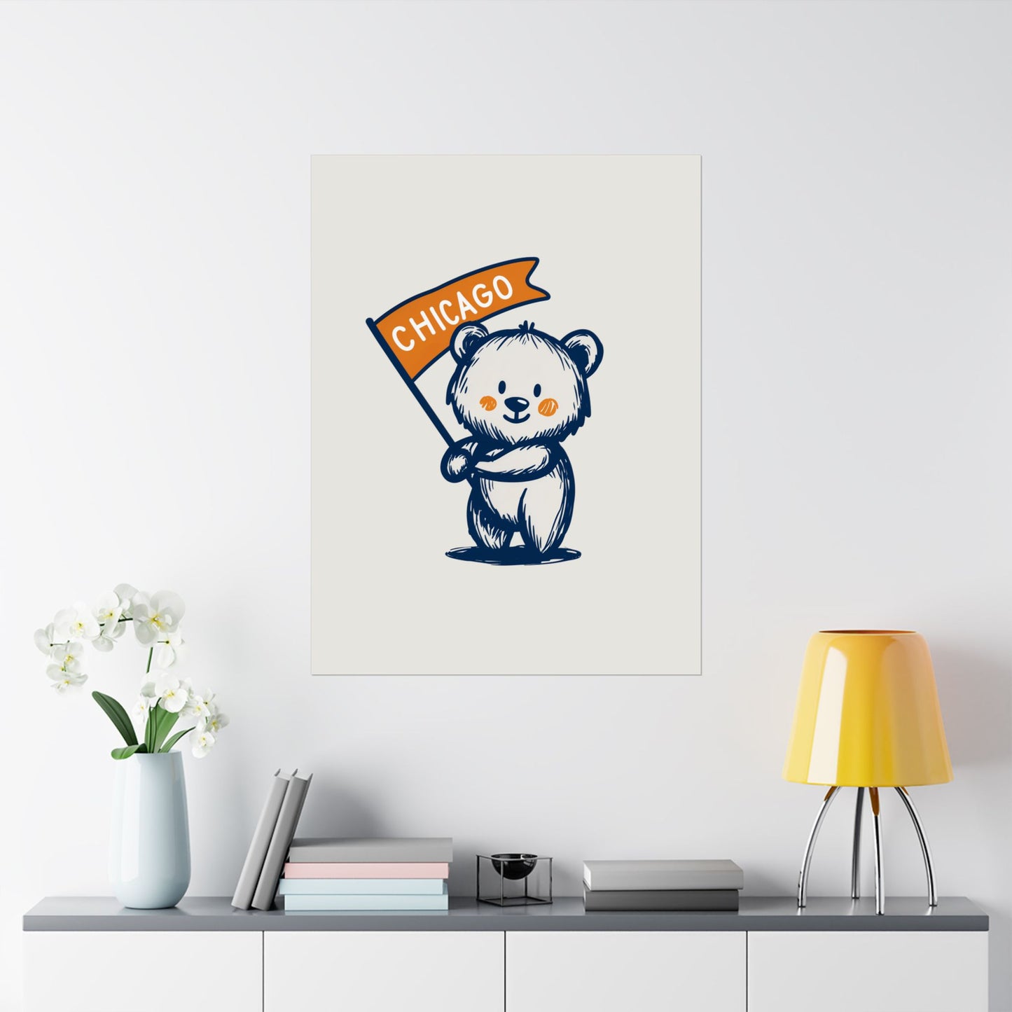 Chicago Flag Bear Poster