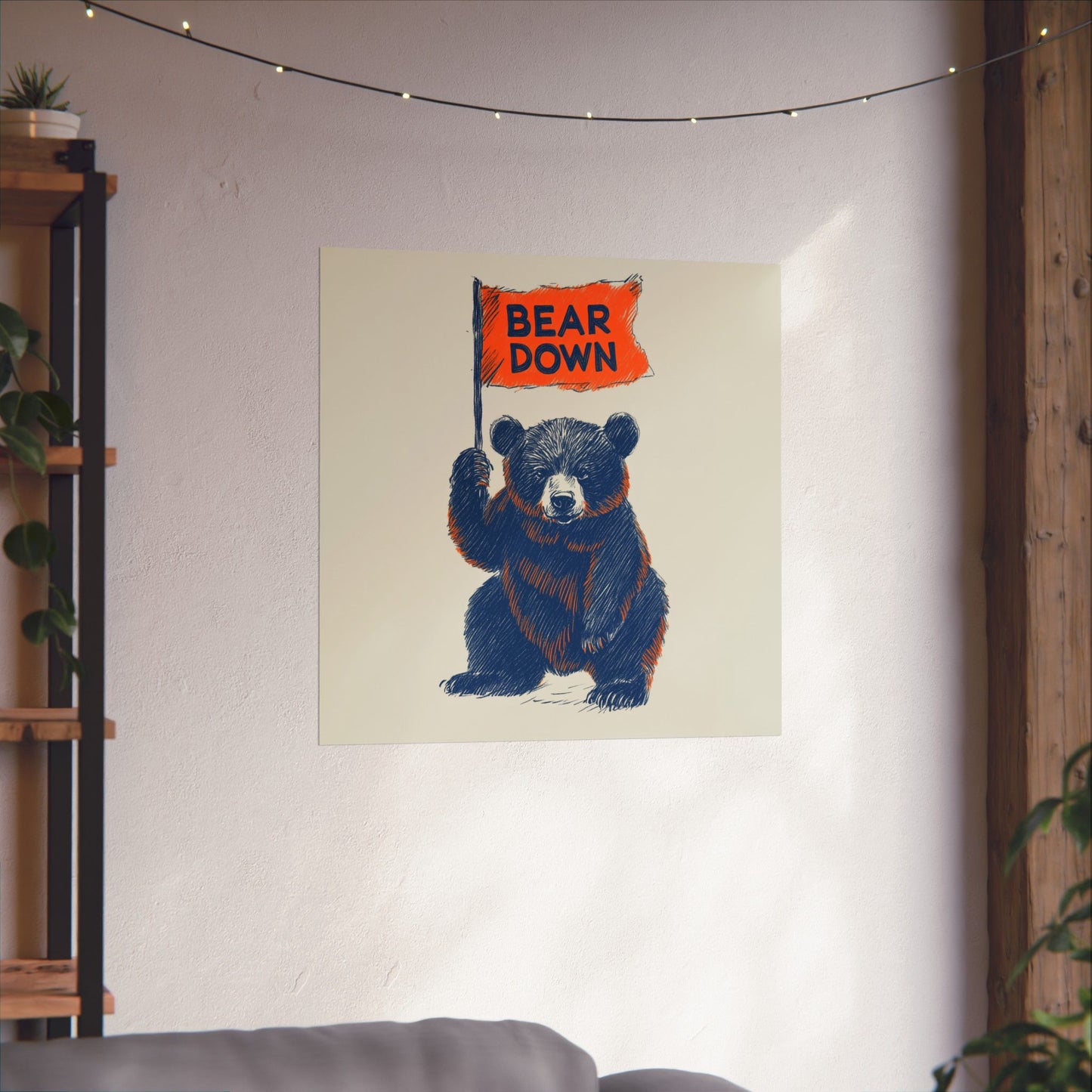 Bear Down Vintage Flag Poster