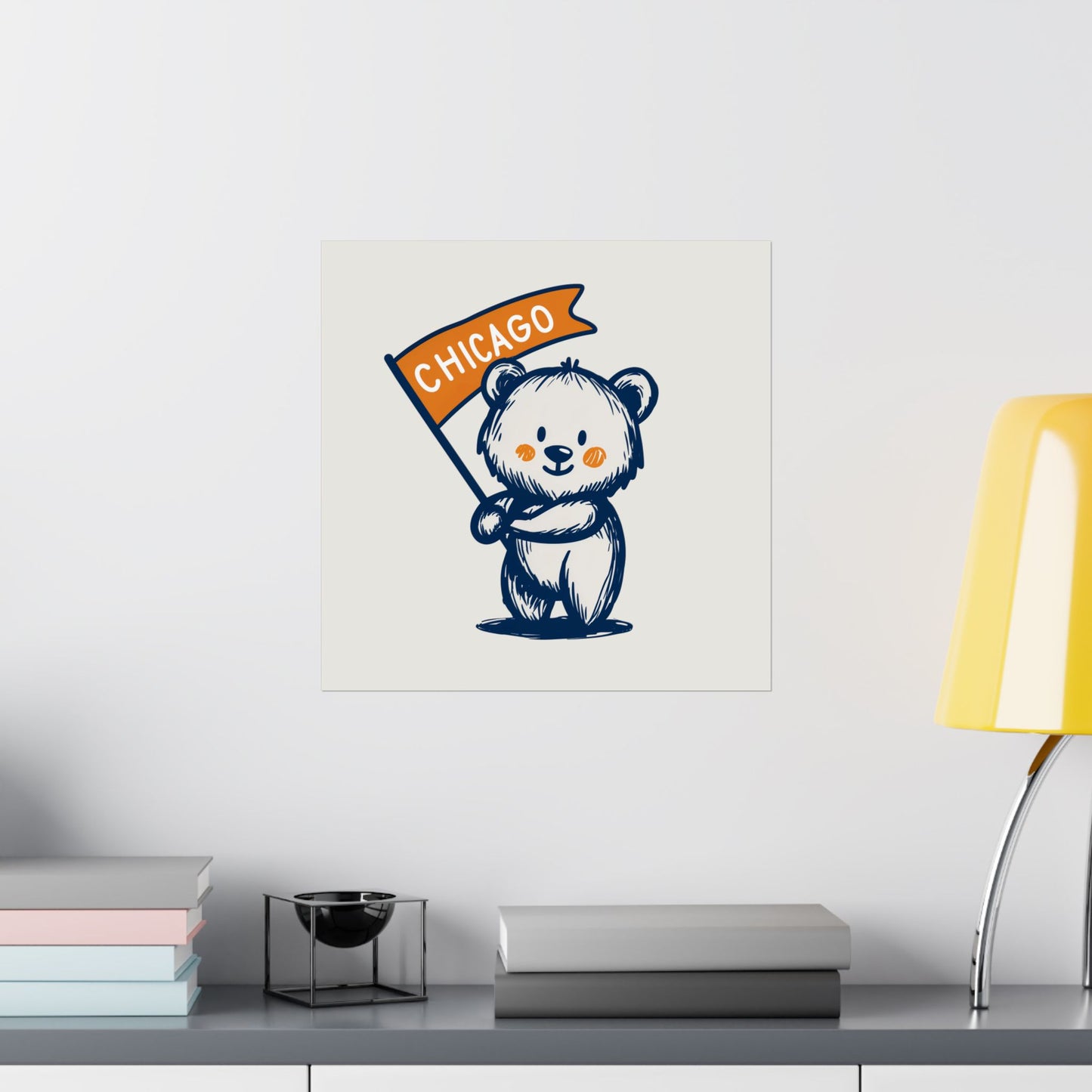 Chicago Flag Bear Poster