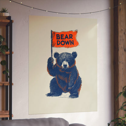 Bear Down Vintage Flag Poster
