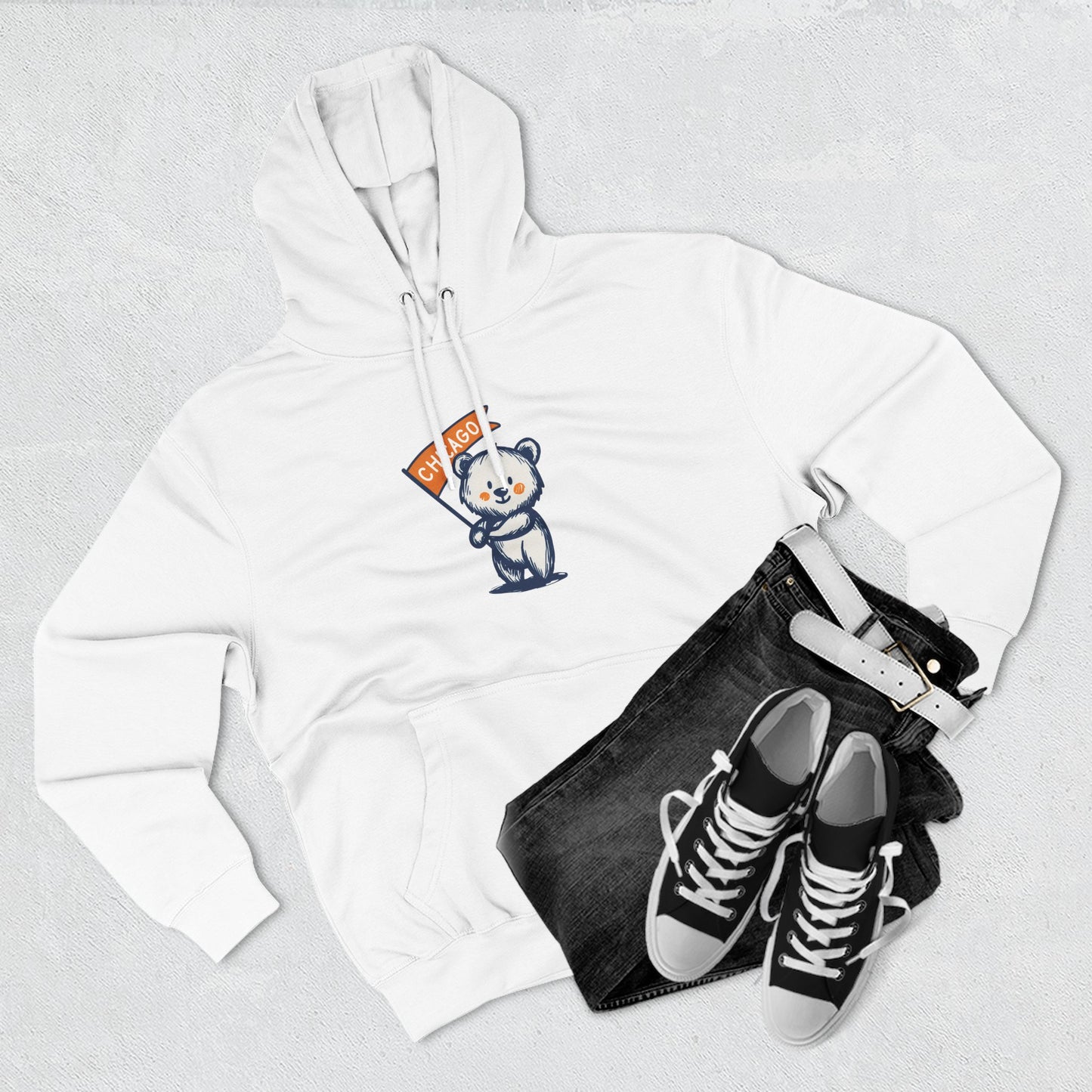 Chicago Flag Bear Hoodie