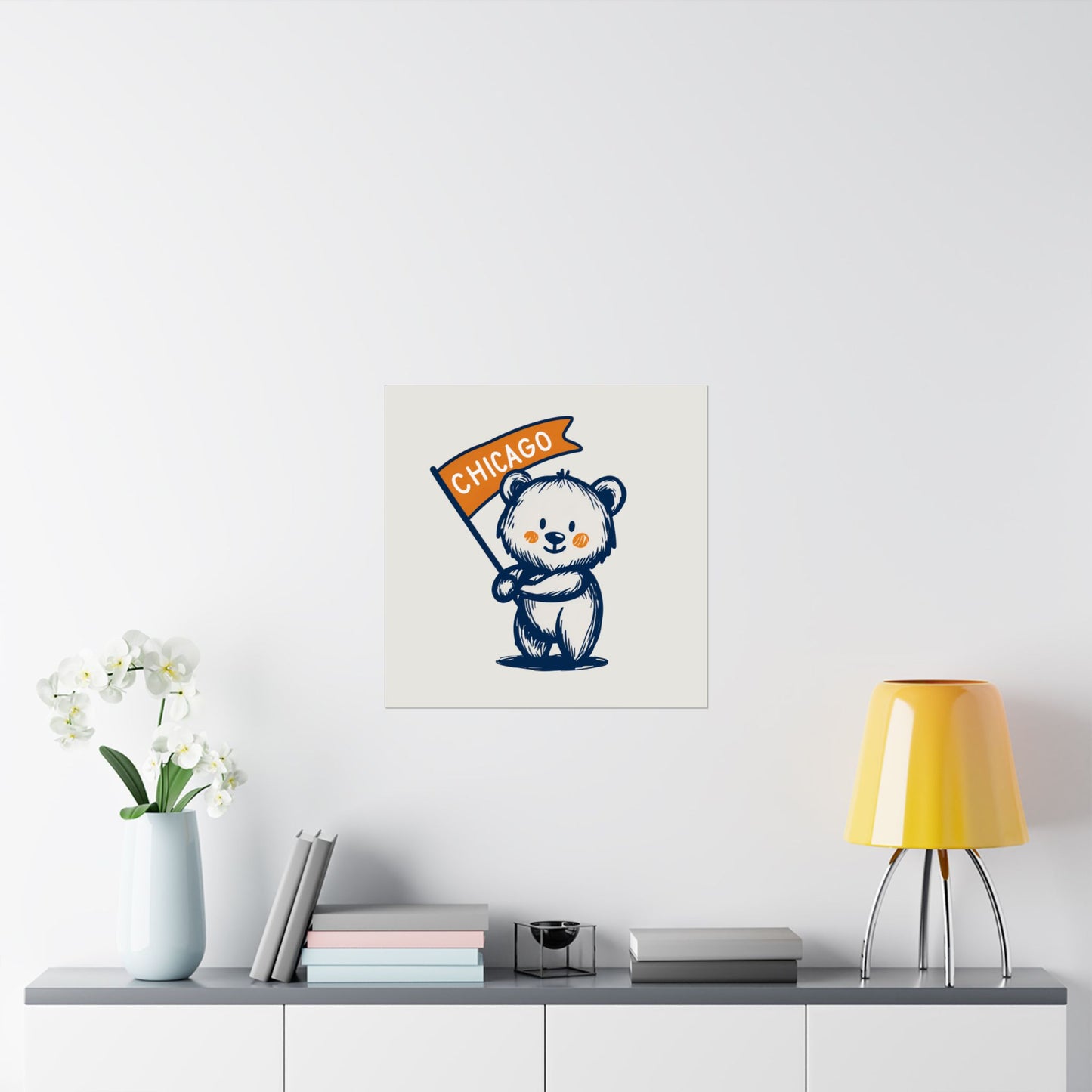 Chicago Flag Bear Poster