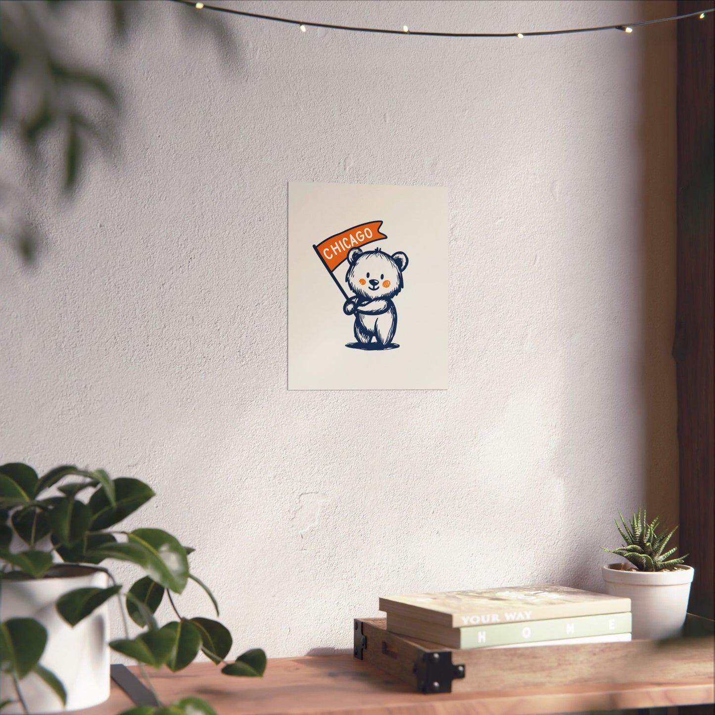 Chicago Flag Bear Poster