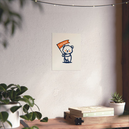 Chicago Flag Bear Poster