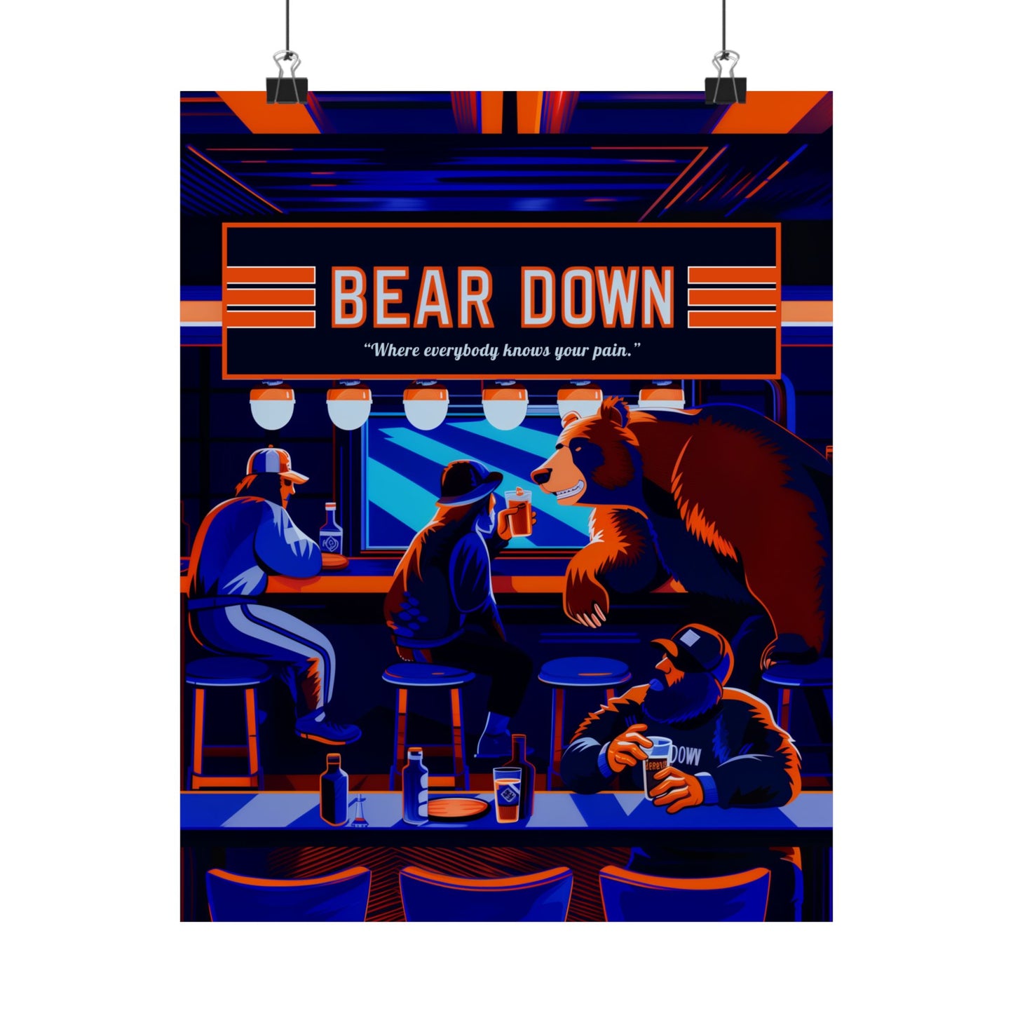 Bear Down Bar Poster