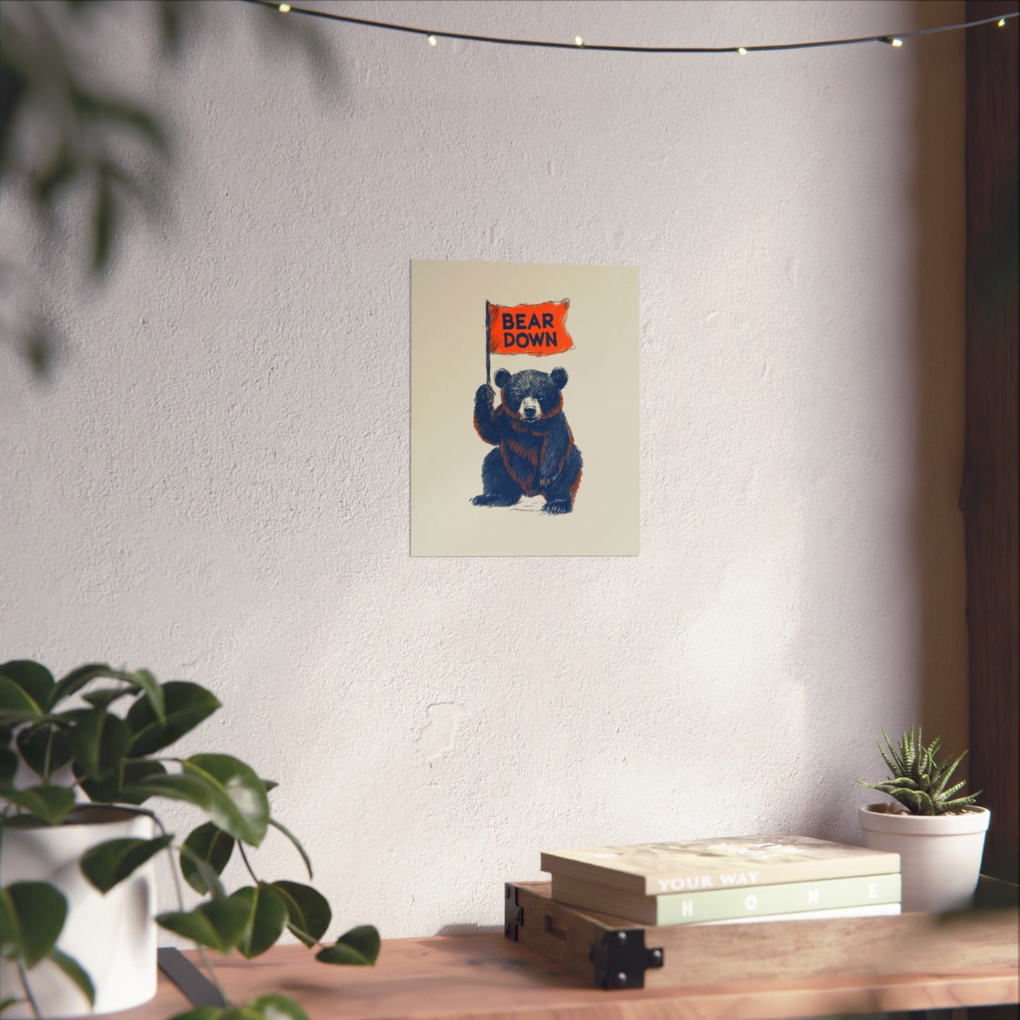 Bear Down Vintage Flag Poster