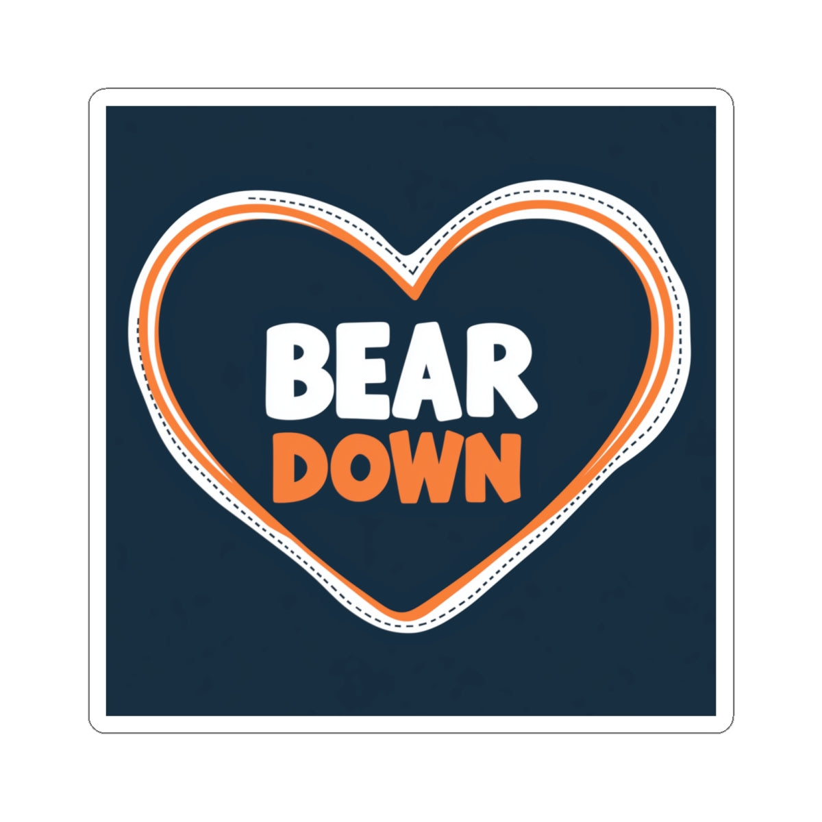 Bear Down Heart Sticker