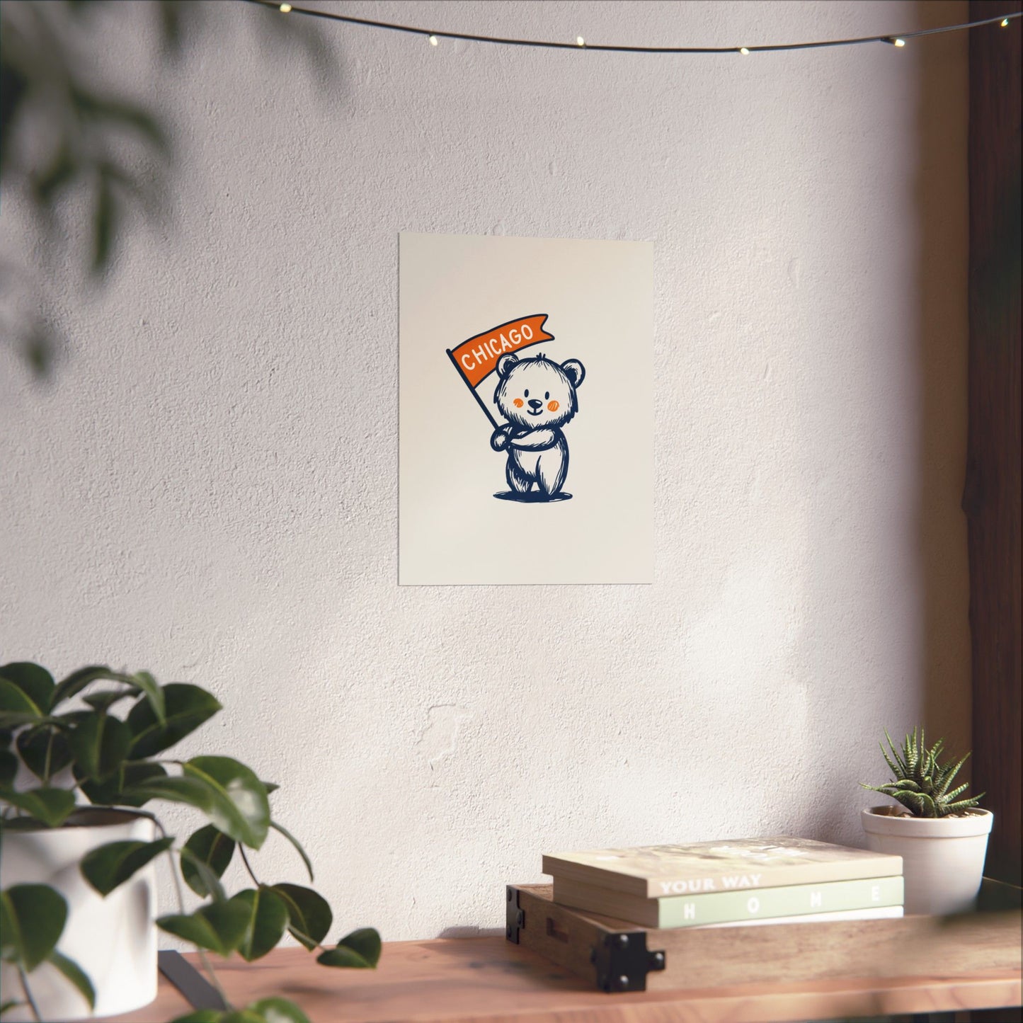 Chicago Flag Bear Poster
