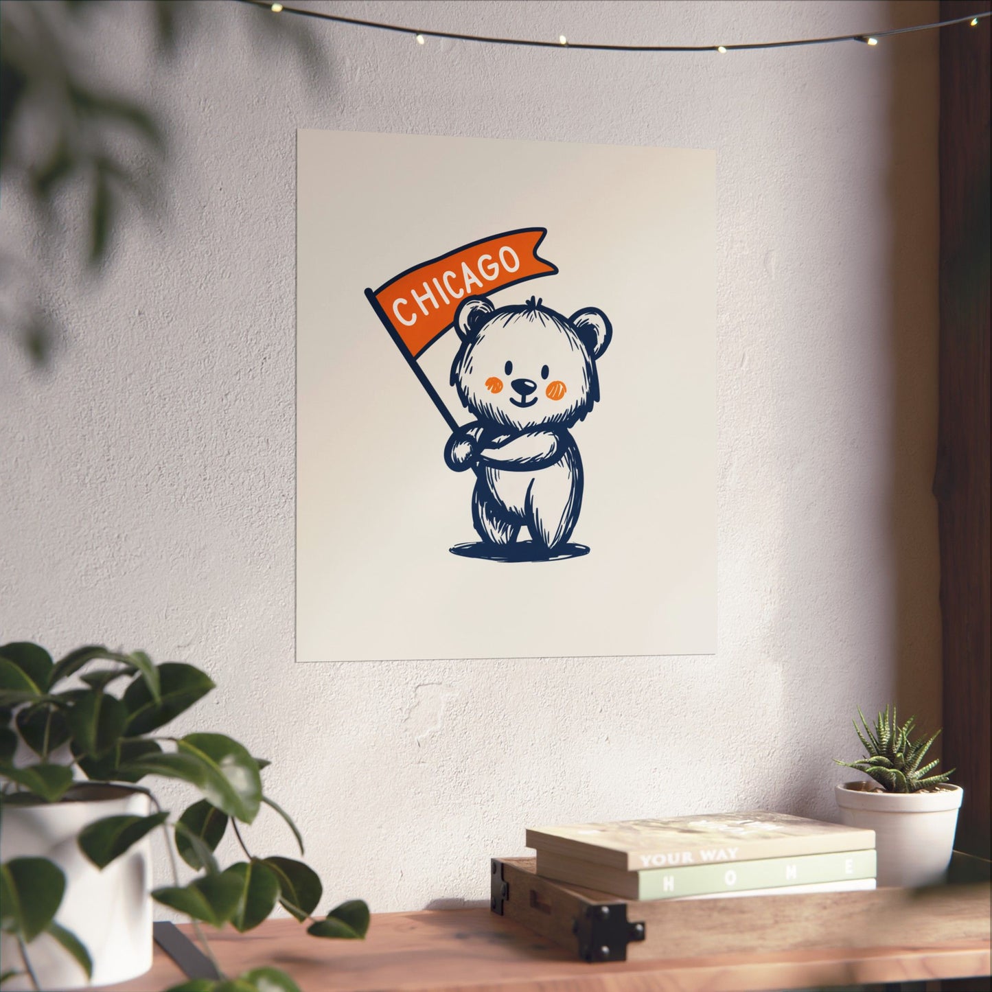 Chicago Flag Bear Poster