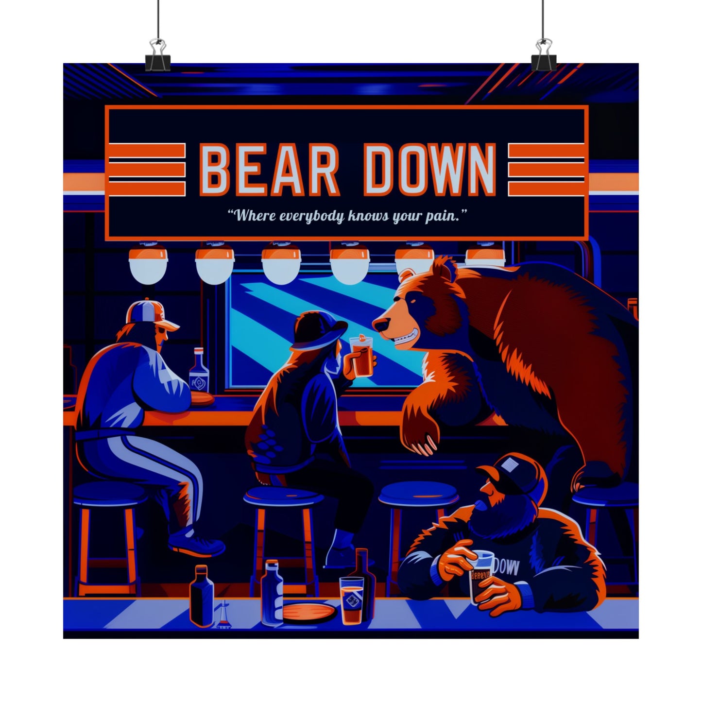 Bear Down Bar Poster