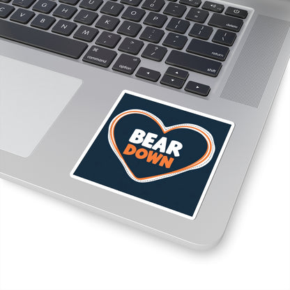 Bear Down Heart Sticker