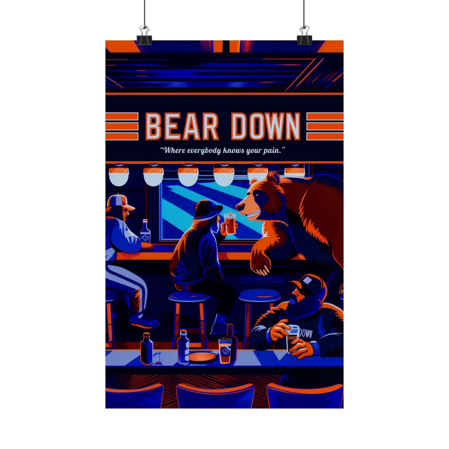 Bear Down Bar Poster