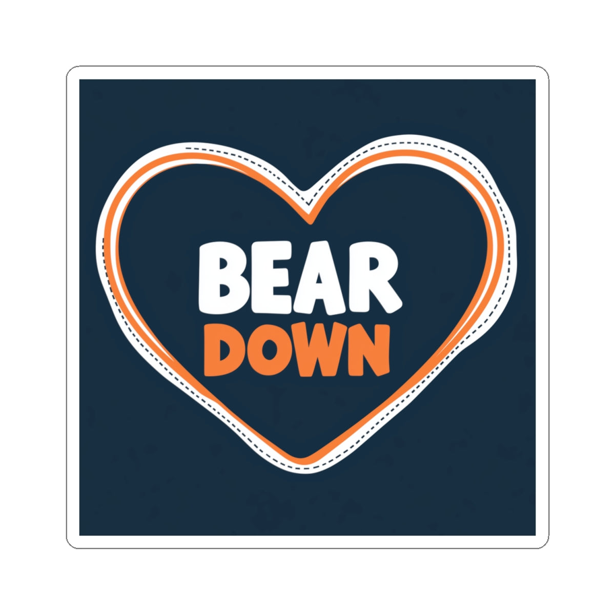 Bear Down Heart Sticker