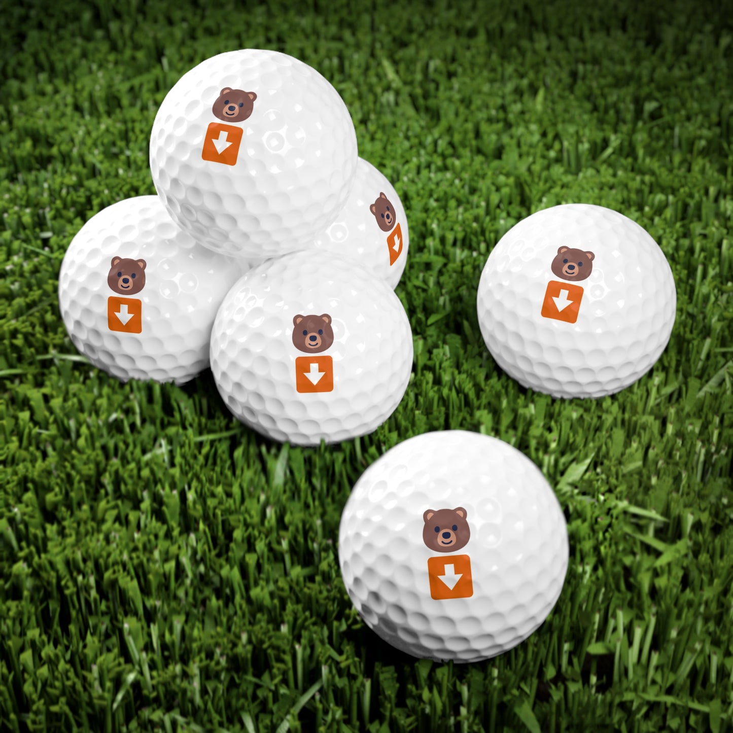 Bear Down Emoji Golf Balls (6x)