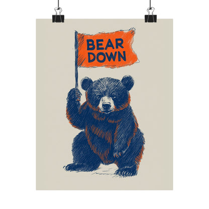 Bear Down Vintage Flag Poster
