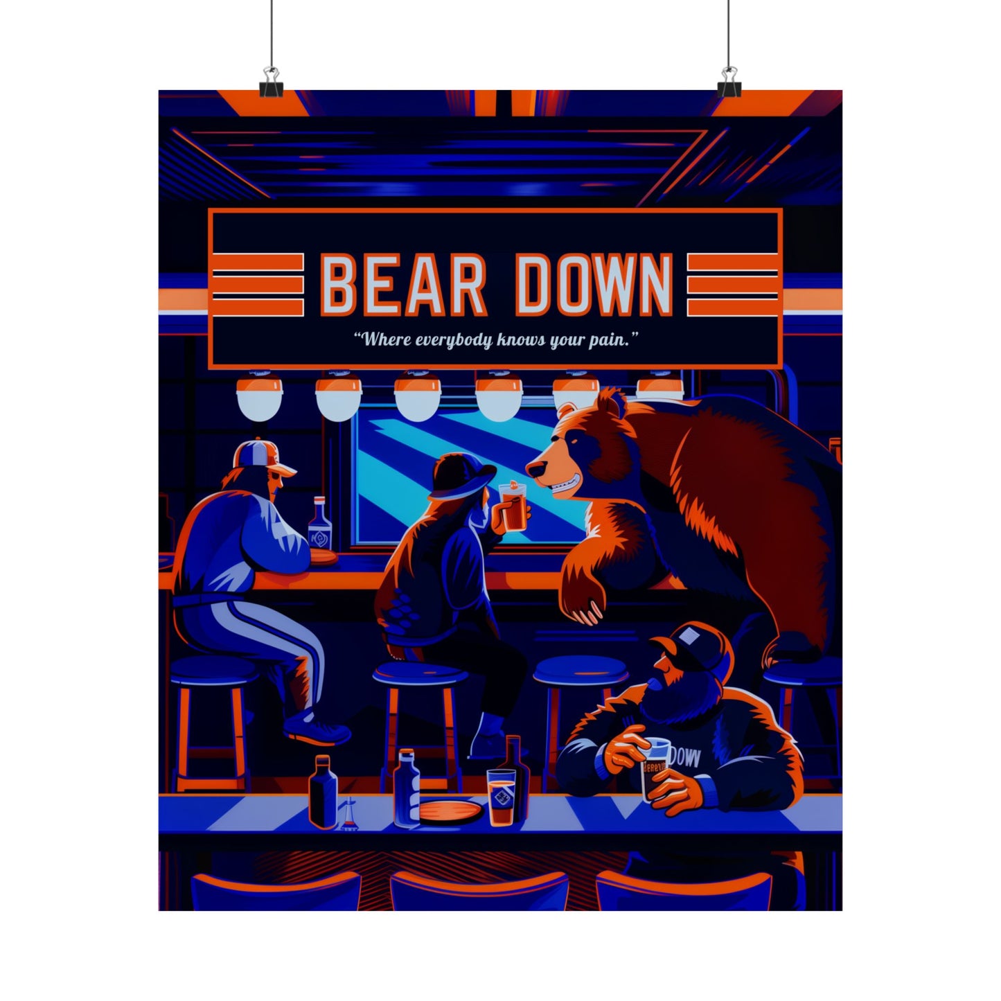 Bear Down Bar Poster