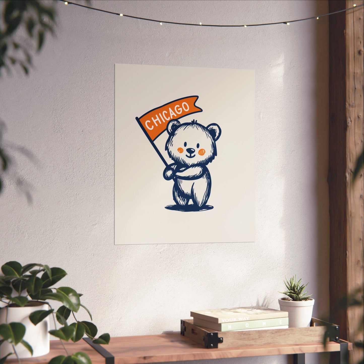 Chicago Flag Bear Poster