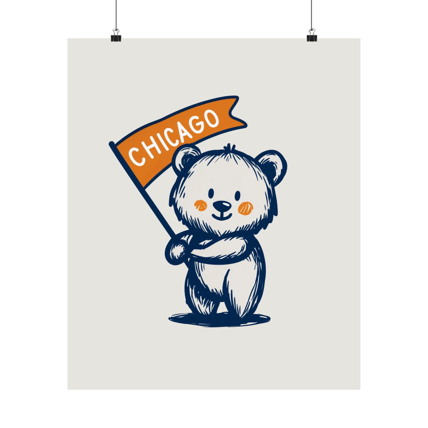 Chicago Flag Bear Poster
