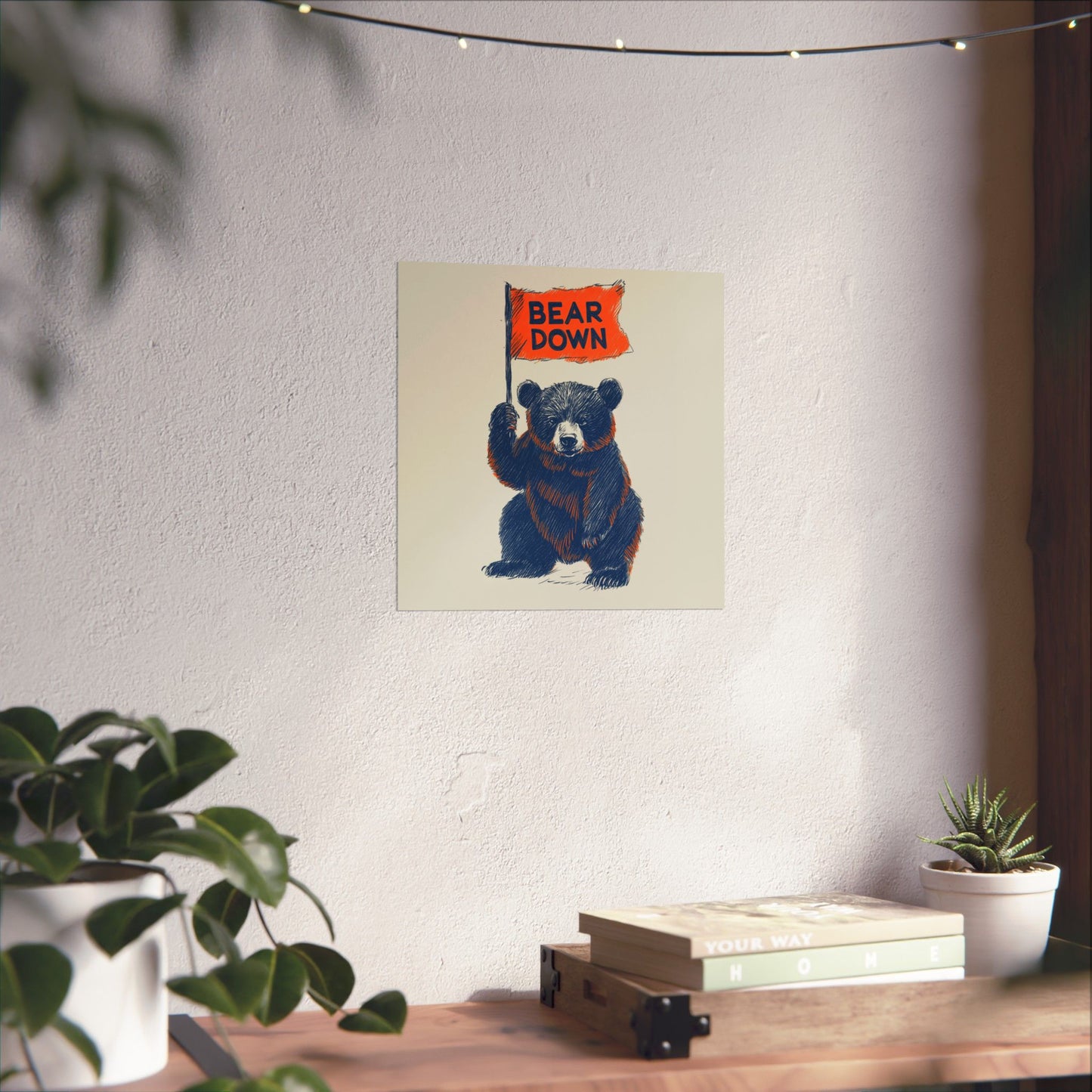 Bear Down Vintage Flag Poster