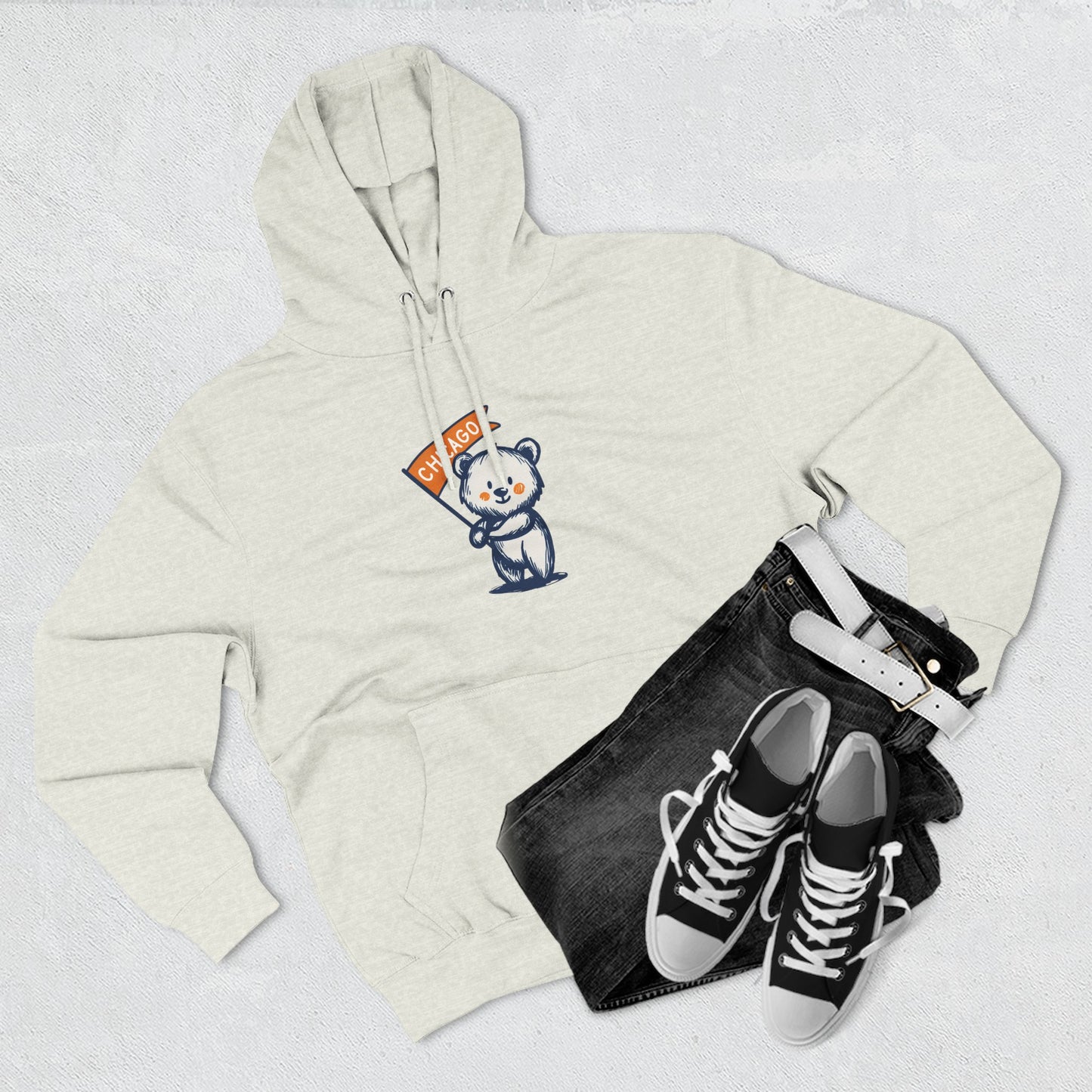 Chicago Flag Bear Hoodie