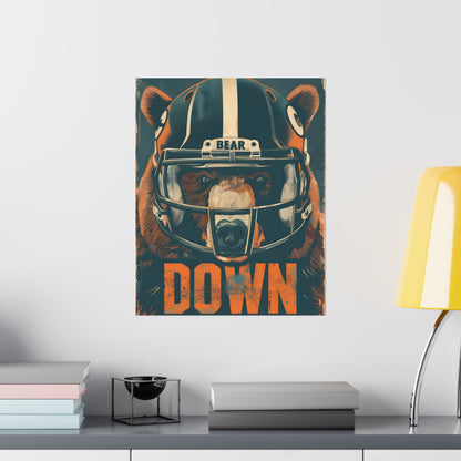 Bear Down Football Helmet Poster