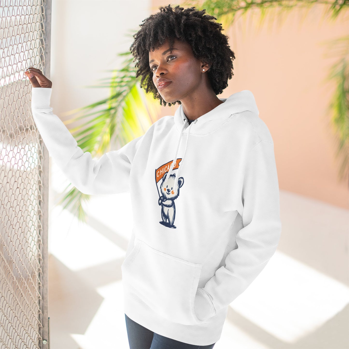 Chicago Flag Bear Hoodie