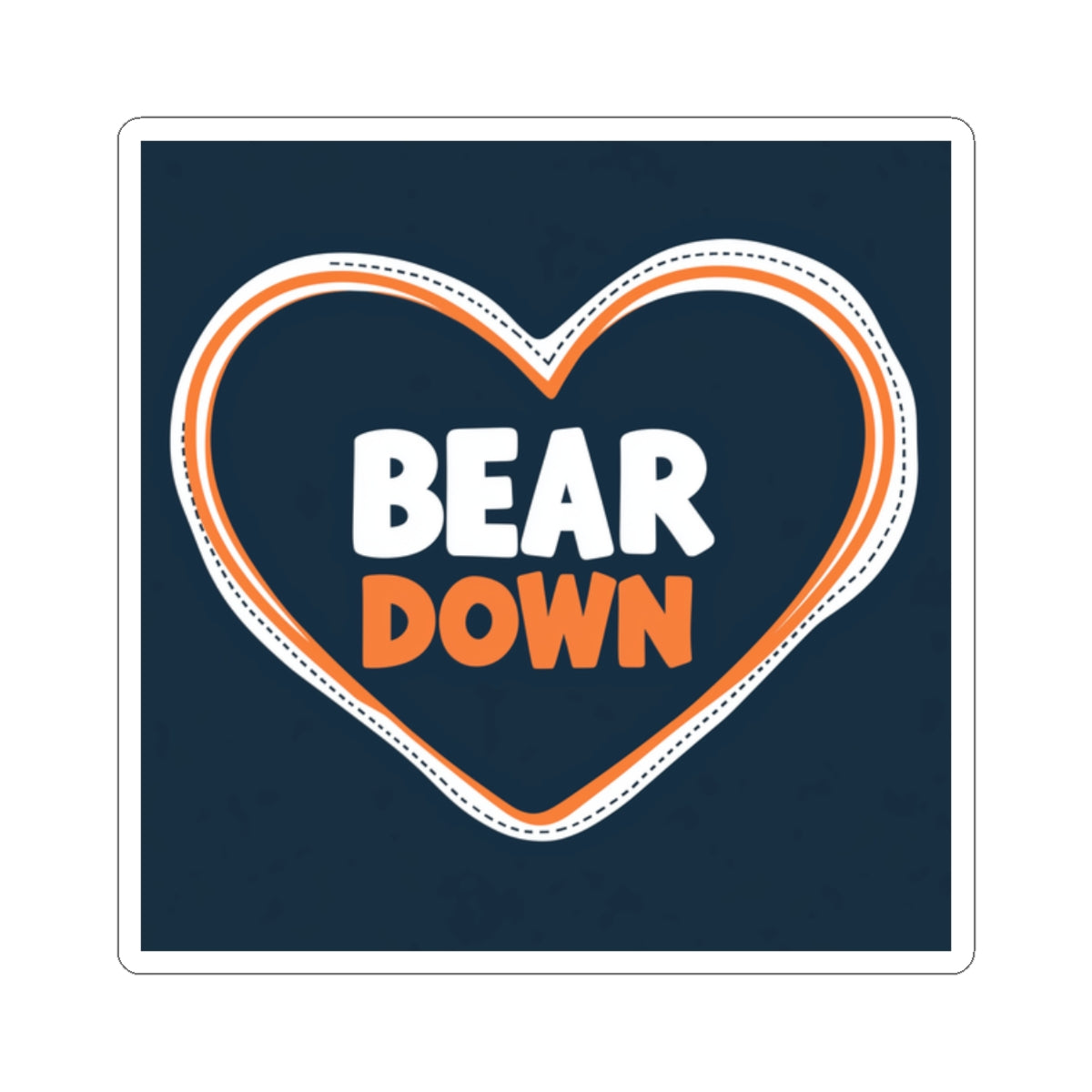 Bear Down Heart Sticker